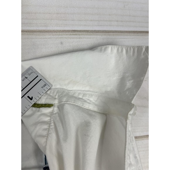 Maeve Anthropologie Shirt Womens XL White Lemon Embroidered Button Front - Picture 3 of 9